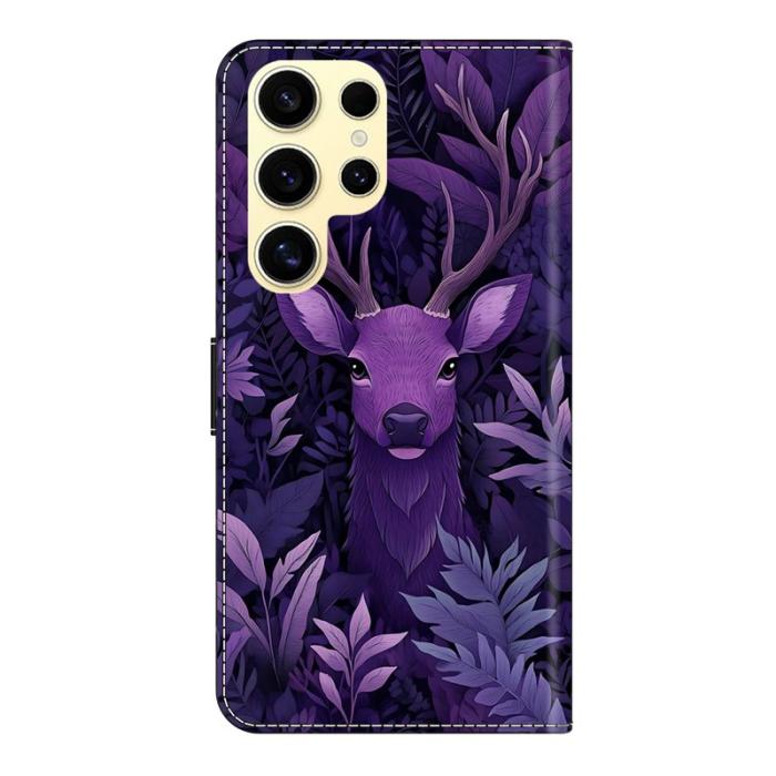 OEM - Samsung Galaxy S26 Ultra Fodral Vikbart Ställ PU Läder Mönster - Lila