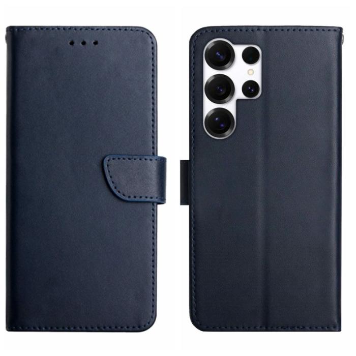 OEM - Samsung Galaxy S26 Ultra Plånboksfodral Äkta Läder Nappa Textur - Blå