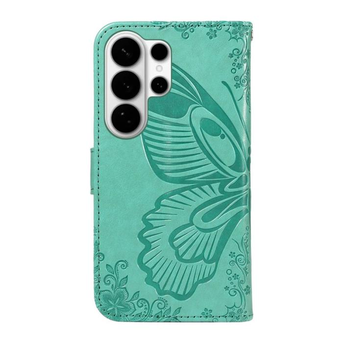 OEM - Samsung Galaxy S26 Ultra Mobilskal Fjärilsmönster KonstLäder - Grön
