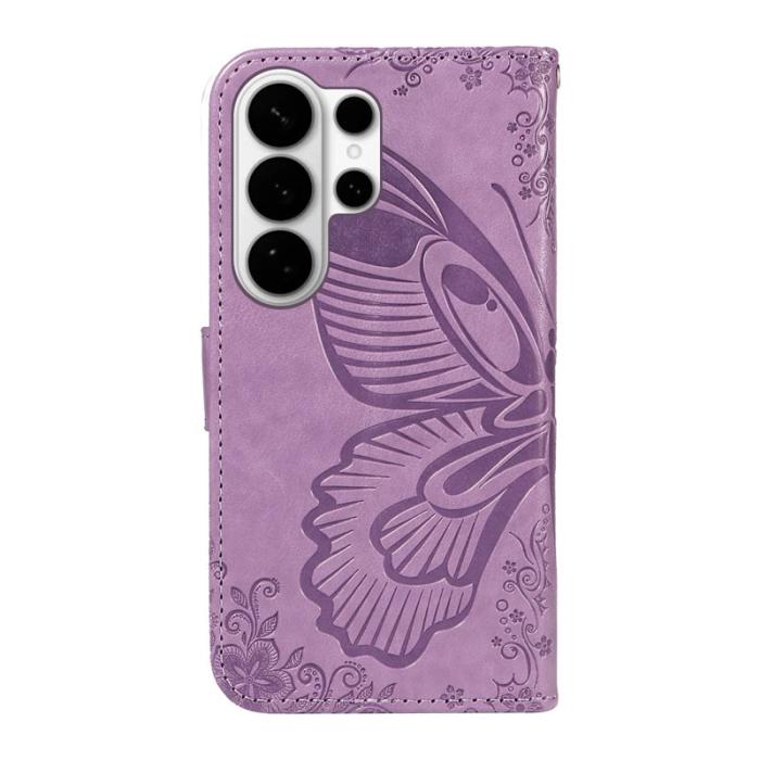OEM - Samsung Galaxy S26 Ultra Mobilskal Fjärilsmönster KonstLäder - Lila