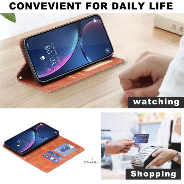 OEM - Samsung Galaxy S26 Ultra Mobilskal Geometrisk Prägling Äkta Läder - Brun