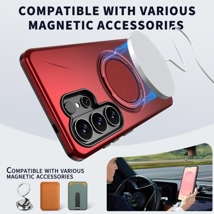 OEM - Samsung Galaxy S26 Ultra Mobilskal Magnetiskt TPU + PC Bakcover - Röd