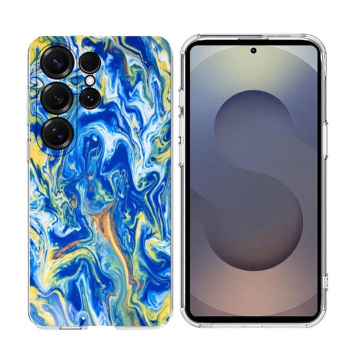 OEM - Samsung Galaxy S26 Ultra Mobilskal Marmortryck Mjuk TPU - Ljusblå