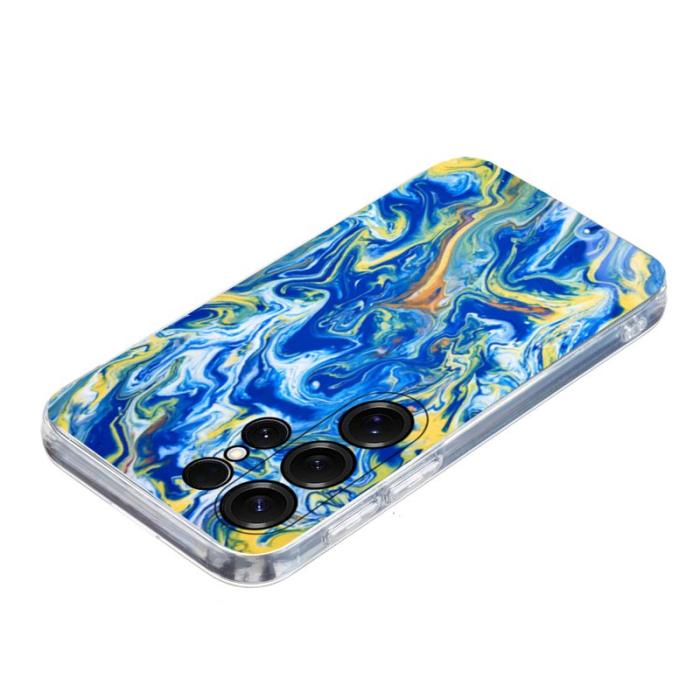 OEM - Samsung Galaxy S26 Ultra Mobilskal Marmortryck Mjuk TPU - Ljusblå