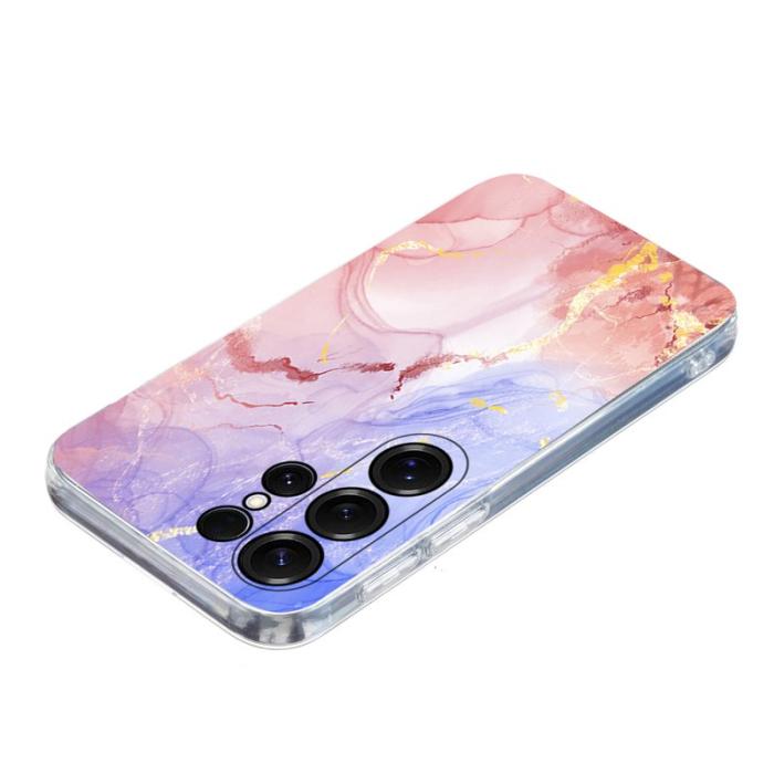 OEM - Samsung Galaxy S26 Ultra Mobilskal Marmortryck Mjuk TPU - Rosa