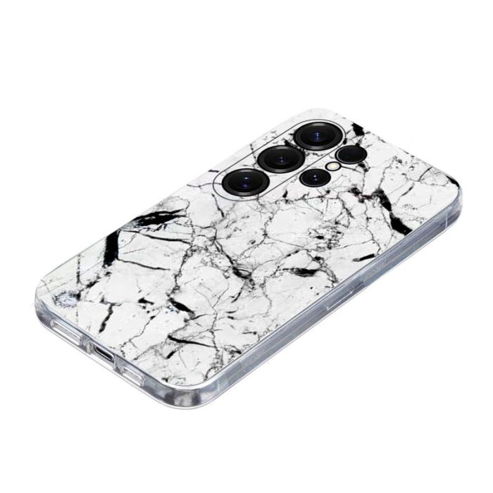 OEM - Samsung Galaxy S26 Ultra Mobilskal Marmortryck Mjuk TPU - Vit