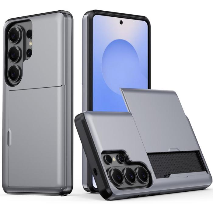 OEM - Samsung Galaxy S26 Ultra Mobilskal Plast Med Kortfack - Grå