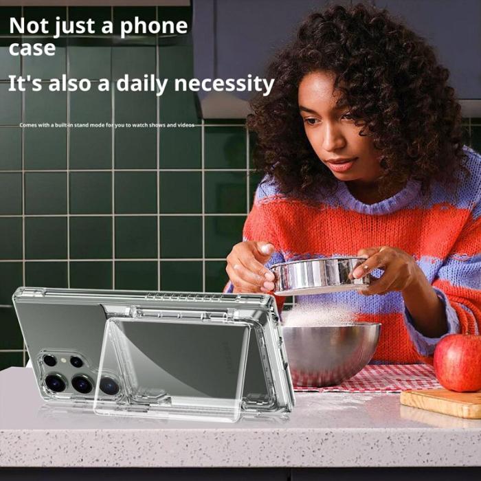 OEM - Samsung Galaxy S26 Ultra Mobilskal Plast Med Kortfack Ställ - Svart