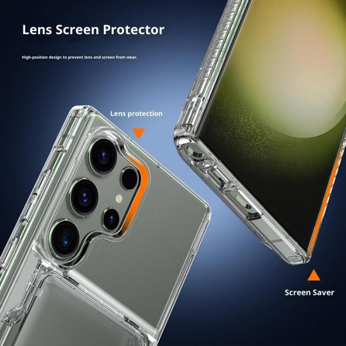 OEM - Samsung Galaxy S26 Ultra Mobilskal Plast Med Kortfack Ställ - Svart