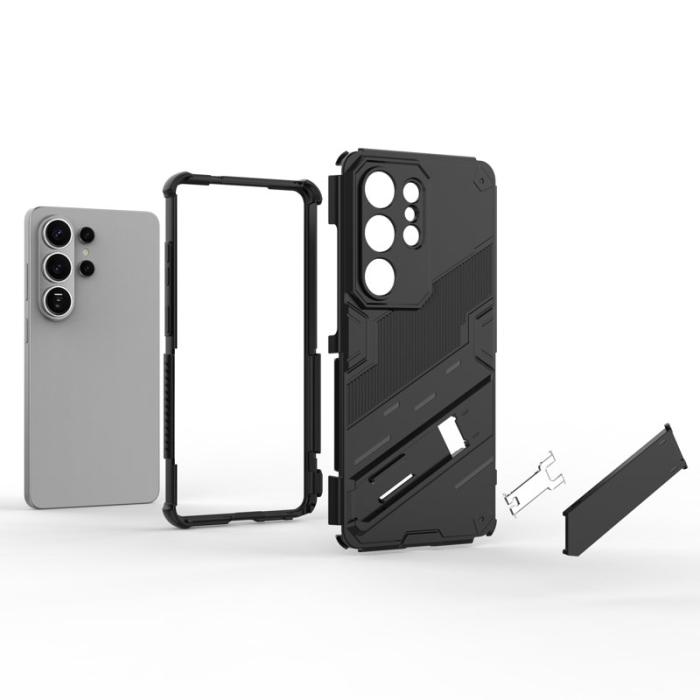 OEM - Samsung Galaxy S26 Ultra Mobilskal Plast Stöttålig med Ställ - Vit