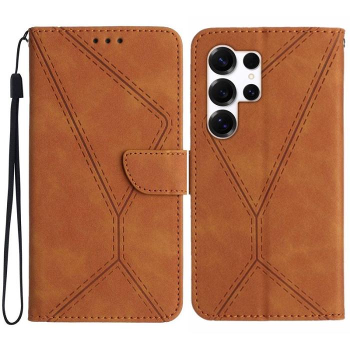 OEM - Samsung Galaxy S26 Ultra Skal PU Läder Flipfodral - Brun