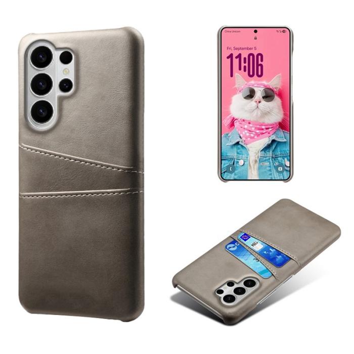 OEM - Samsung Galaxy S26 Ultra Mobilskal PU Läder + Hård PC - Grå