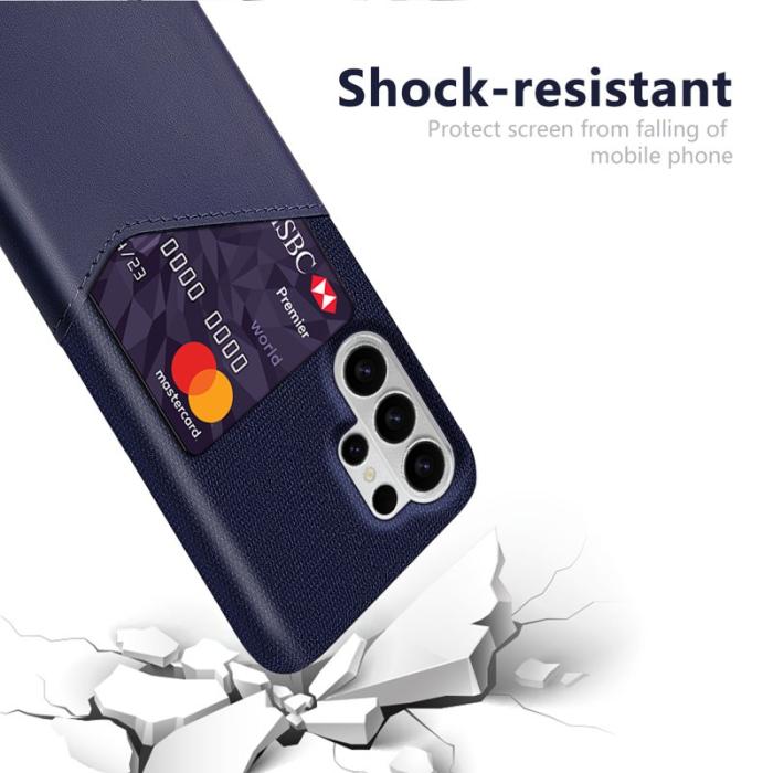 OEM - Samsung Galaxy S26 Ultra Mobilskal PU Läder Klädd Hård PC - Blå