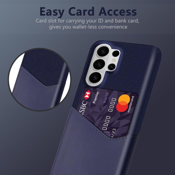 OEM - Samsung Galaxy S26 Ultra Mobilskal PU Läder Klädd Hård PC - Blå