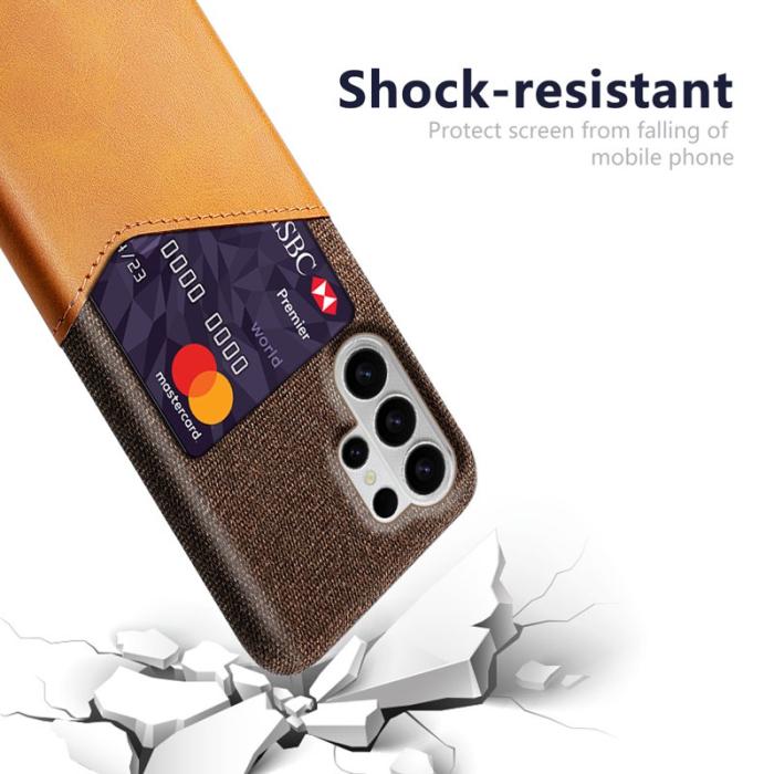 OEM - Samsung Galaxy S26 Ultra Mobilskal PU Läder Klädd Textur Hård PC - Orange