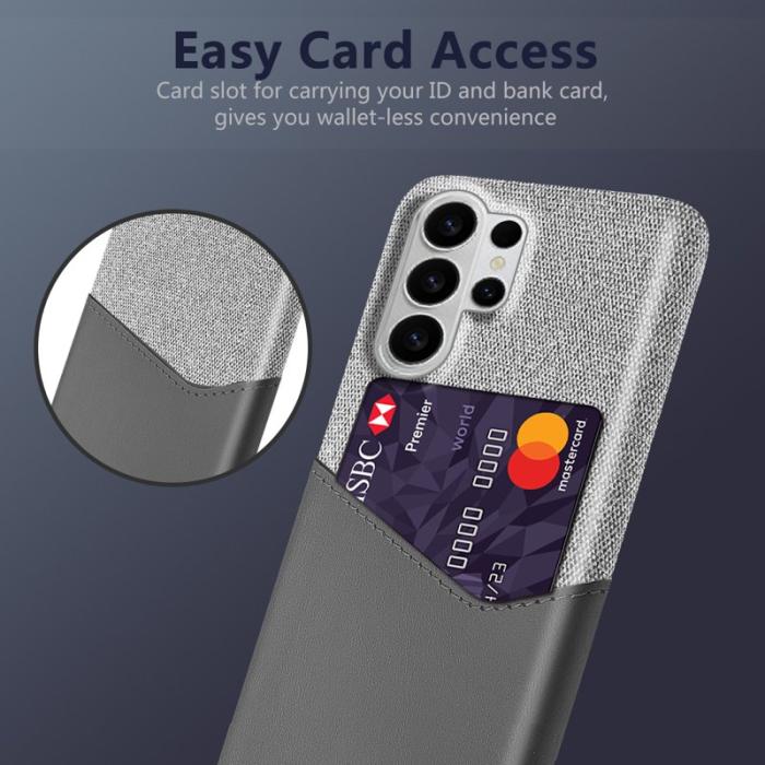 OEM - Samsung Galaxy S26 Ultra Mobilskal PU Läder Klädtextur Hård PC - Grå