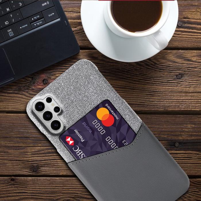 OEM - Samsung Galaxy S26 Ultra Mobilskal PU Läder Klädtextur Hård PC - Grå