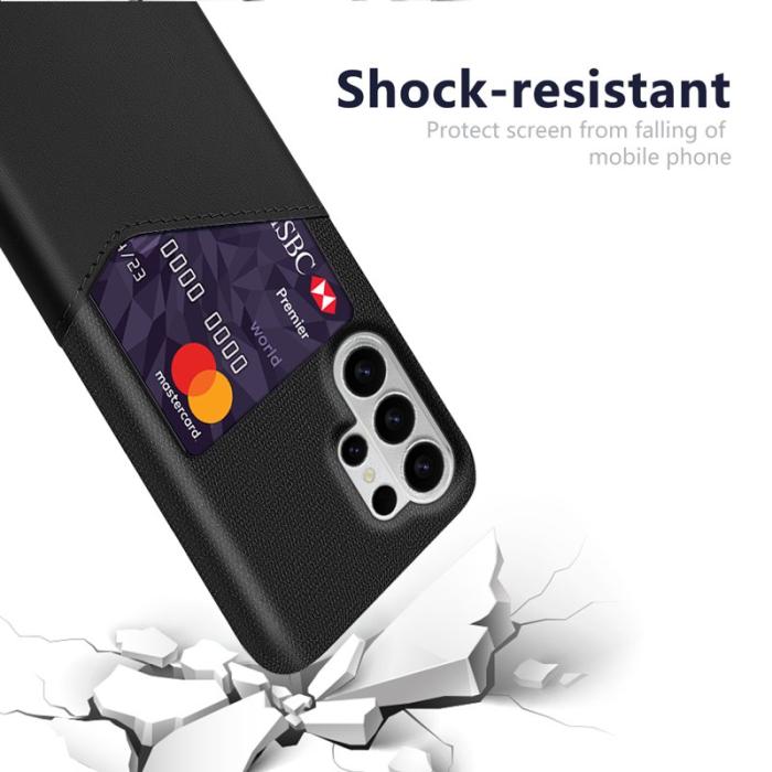 OEM - Samsung Galaxy S26 Ultra Mobilskal PU Läder Klädtextur Hård PC - Svart