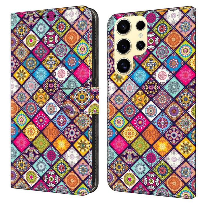 OEM - Samsung Galaxy S26 Ultra Mobilskal TPU + KonstLäder Flip - Färgglad