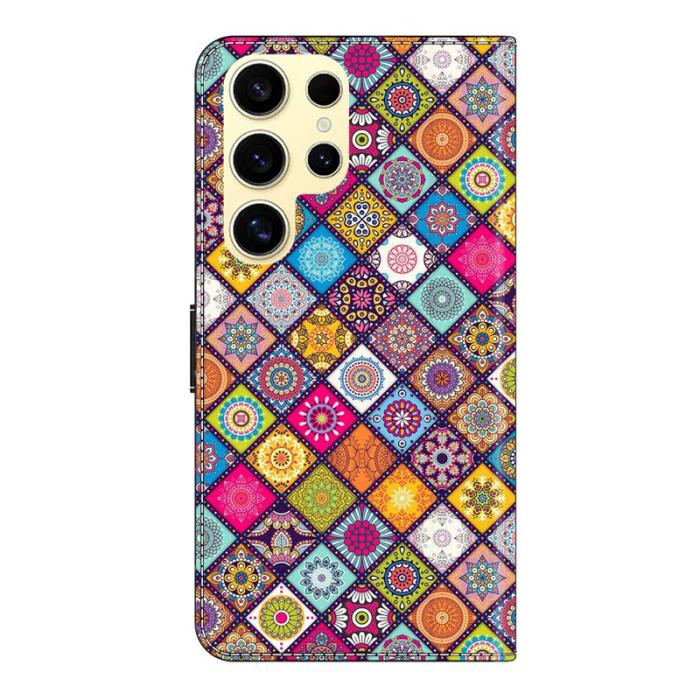 OEM - Samsung Galaxy S26 Ultra Mobilskal TPU + KonstLäder Flip - Färgglad