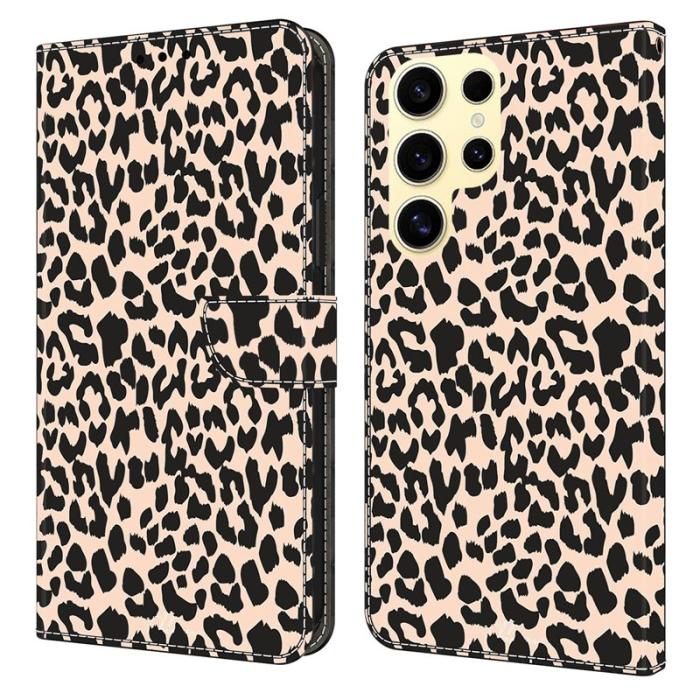 OEM - Samsung Galaxy S26 Ultra Mobilskal TPU + KonstLäder - Leopardmönster