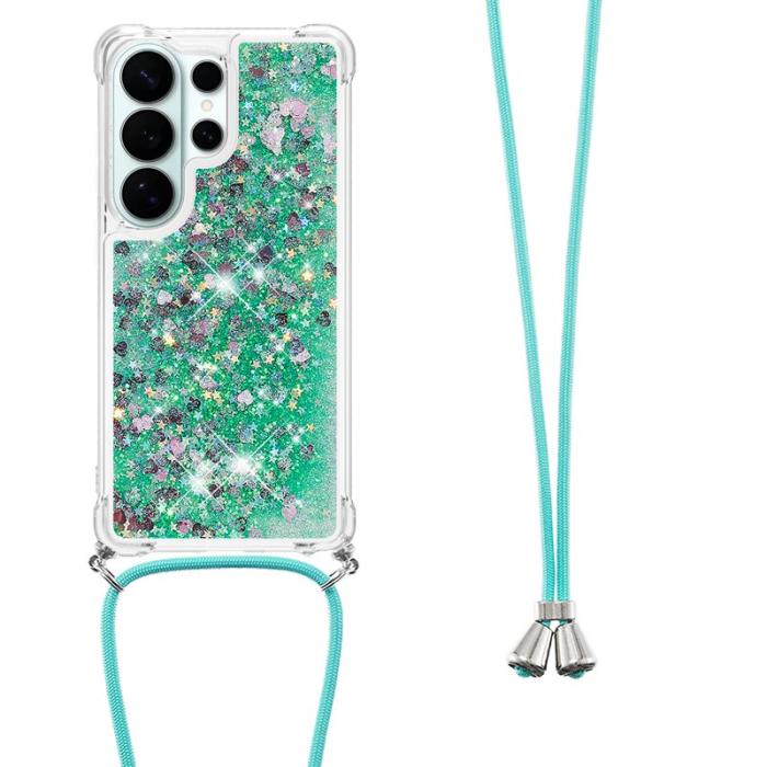 OEM - Samsung Galaxy S26 Ultra Skal TPU Snabbsand Telefonfodral - Grön / Hjärtan