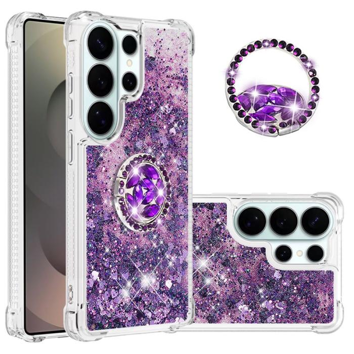 OEM - Samsung Galaxy S26 Ultra Skal TPU Stöd Fodral - Mörklila / Hjärta