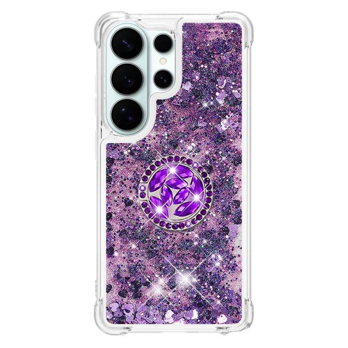 OEM - Samsung Galaxy S26 Ultra Skal TPU Stöd Fodral - Mörklila / Hjärta