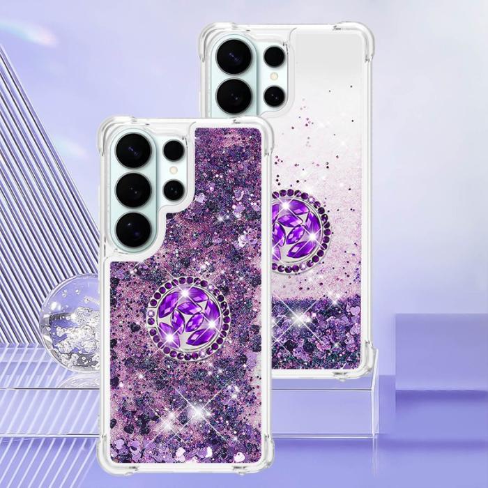 OEM - Samsung Galaxy S26 Ultra Skal TPU Stöd Fodral - Mörklila / Hjärta