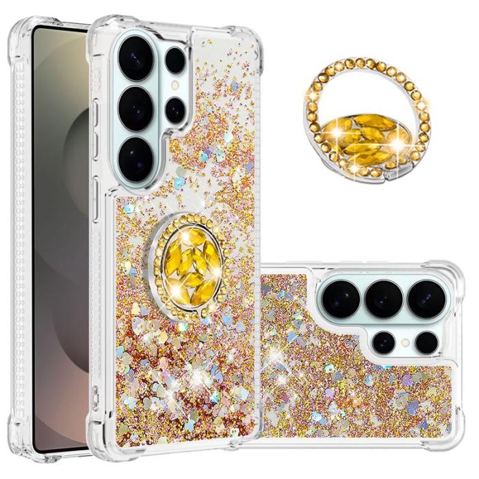 OEM - Samsung Galaxy S26 Ultra Mobilskal TPU Stöd Snabbsand Stötsäker - Guld / Hjärtar