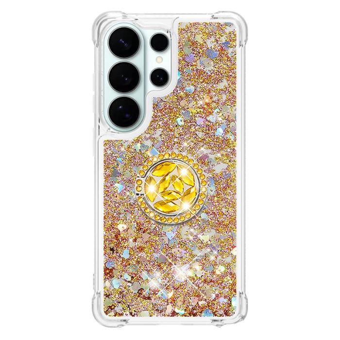 OEM - Samsung Galaxy S26 Ultra Mobilskal TPU Stöd Snabbsand Stötsäker - Guld / Hjärtar