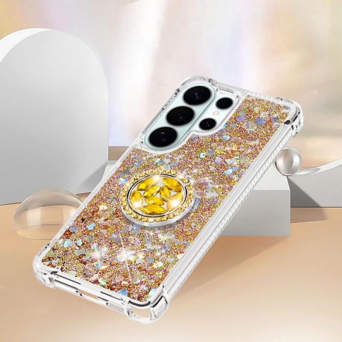 OEM - Samsung Galaxy S26 Ultra Mobilskal TPU Stöd Snabbsand Stötsäker - Guld / Hjärtar