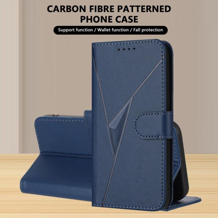 OEM - Samsung Galaxy S26 Ultra Mobilskal Triangelprägling KonstLäder - Royal Blue