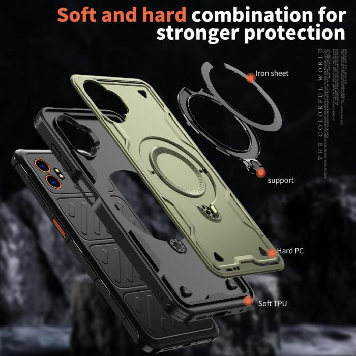 N/A - Samsung Galaxy XCover7 Pro Skal Plast Militärskydd - Olive Green