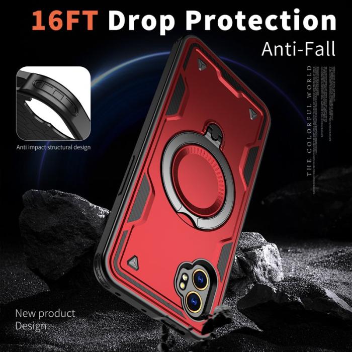 N/A - Samsung Galaxy XCover7 Pro Skal Plast Militärskydd - Röd