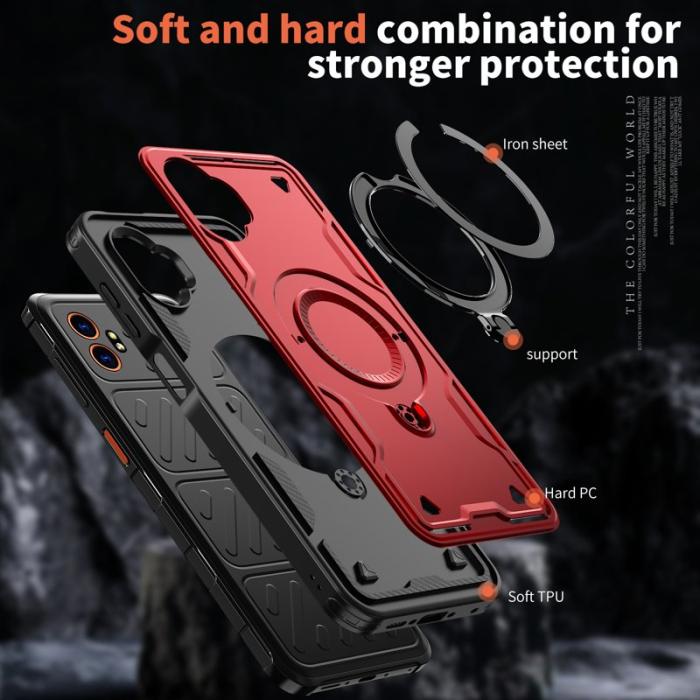 N/A - Samsung Galaxy XCover7 Pro Skal Plast Militärskydd - Röd