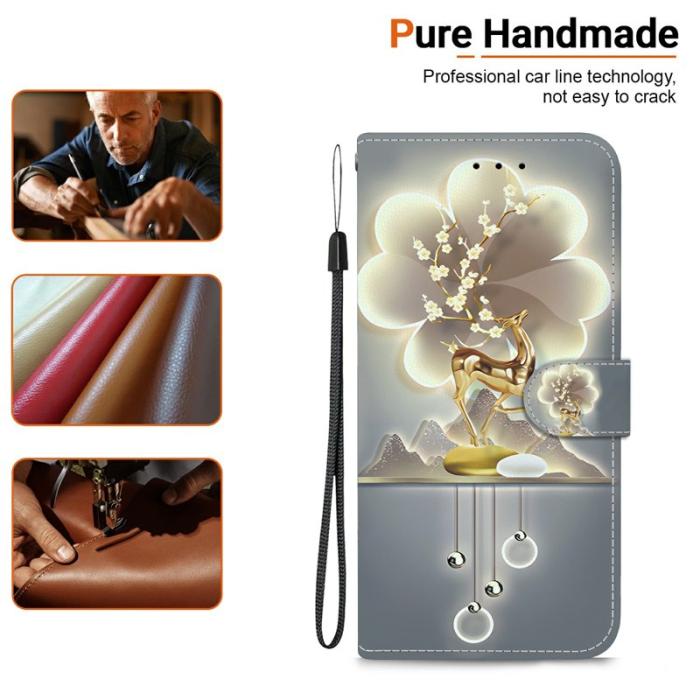 OEM - Sika Samsung Galaxy S26 / S26 Pro Fodral Mönstertryck Äkta Läder - Sika Deer