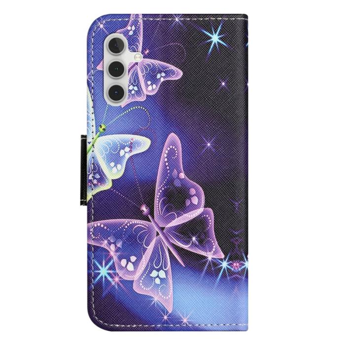 OEM - Sparkling Butterfly Samsung Galaxy A37 / A36 5G Fodral Läder - Vit