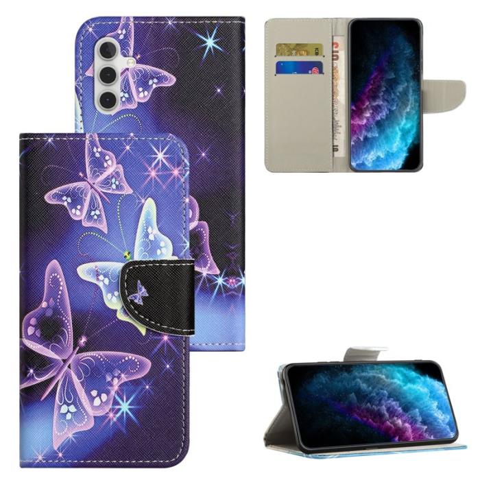 OEM - Sparkling Butterfly Samsung Galaxy A37 / A36 5G Fodral Läder - Vit