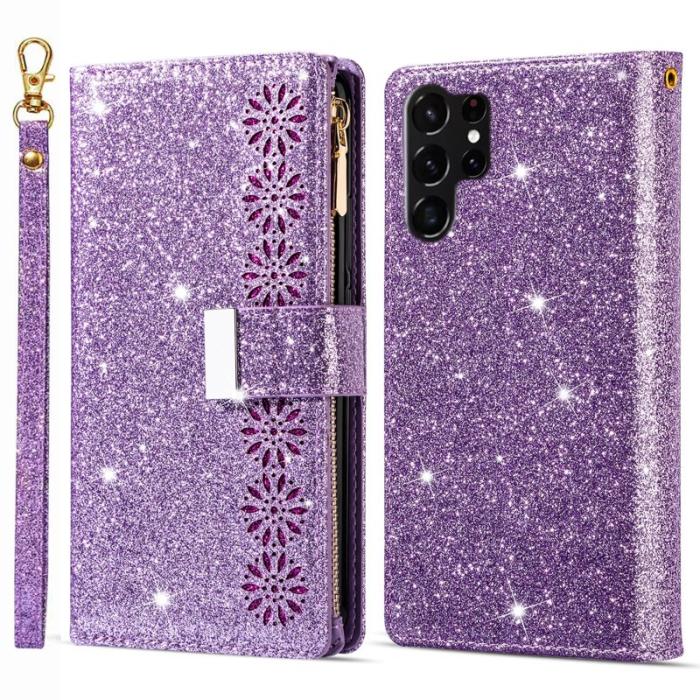 OEM - Starry Sky Samsung Galaxy S26 Ultra Fodral Äkta Läder - Lila