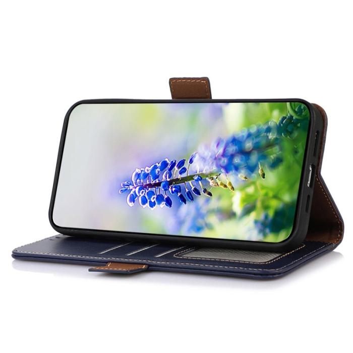 OEM - Samsung Galaxy S26 Ultra Fodral RFID Skydd Äkta Läder - Blå