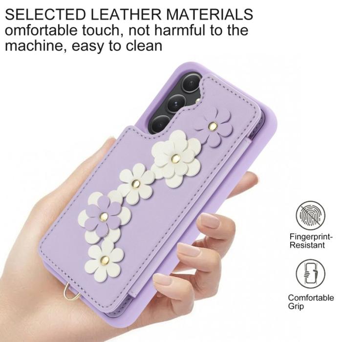 OEM - SY-001 Samsung Galaxy A55 5G Skal Äkta Läder - Lila