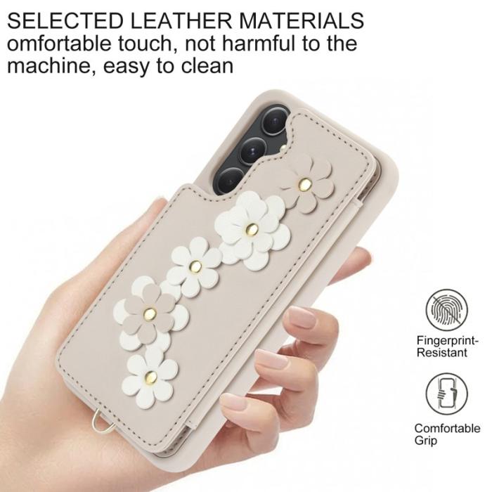 OEM - SY-001 Samsung Galaxy A55 5G Skal Äkta Läder TPU - Beige