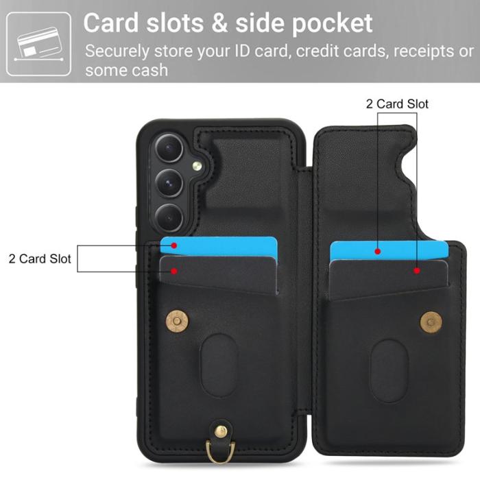 OEM - SY-001 Samsung Galaxy A55 5G Skal Äkta Läder TPU - Svart