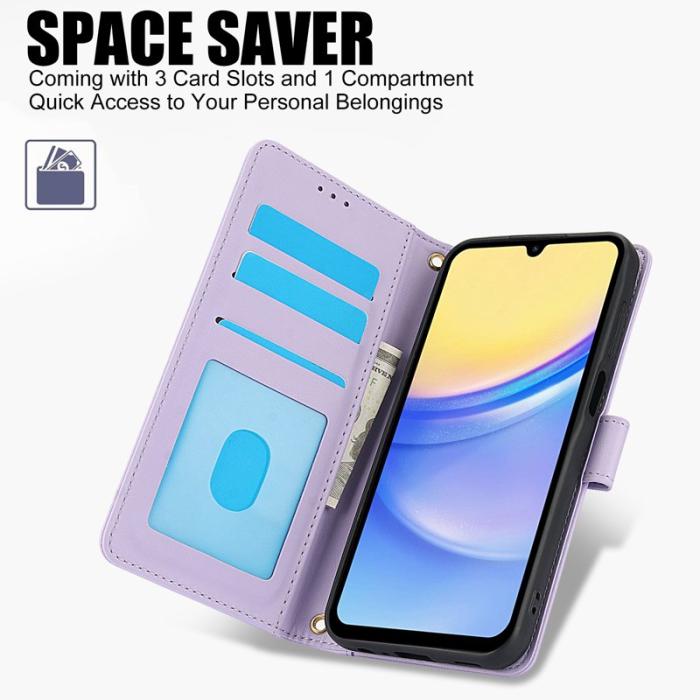 OEM - SY-003 Samsung Galaxy A55 5G Fodral PU Läder Ställning - Lila