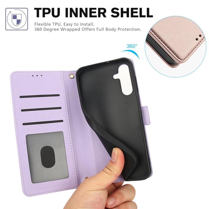 OEM - SY-003 Samsung Galaxy A55 5G Fodral PU Läder Ställning - Lila