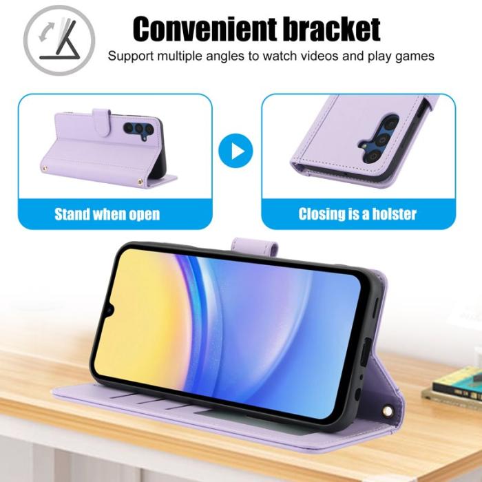OEM - SY-003 Samsung Galaxy A55 5G Fodral PU Läder Ställning - Lila
