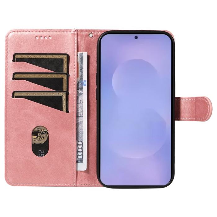 OEM - T-Shape Samsung Galaxy S26 / S26 Pro Fodral Äkta Läder - Roséguld