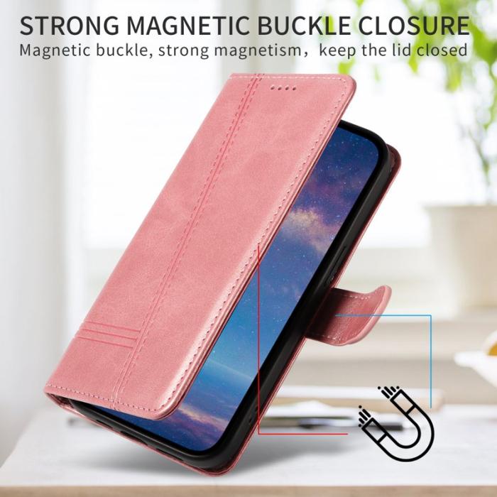 OEM - T-Shape Samsung Galaxy S26 / S26 Pro Fodral Äkta Läder - Roséguld