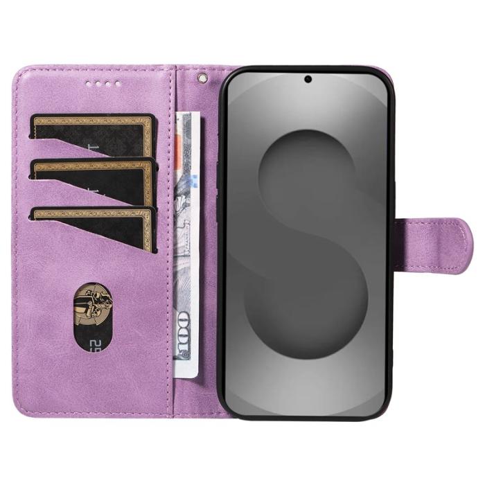 OEM - T-Shape Samsung Galaxy S26 Ultra Fodral Äkta Läder Ställ - Ljuslila